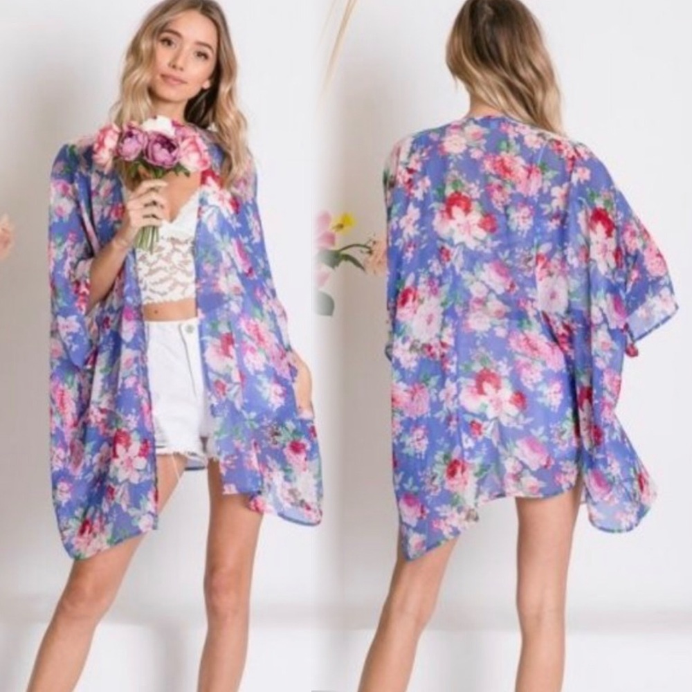 Floral Kimono Cardigan - Picture 3 of 9
